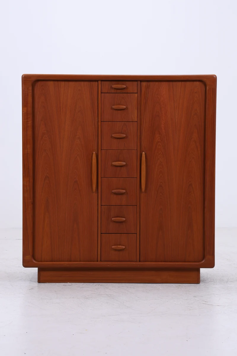 Dyrlund Herrenschrank Teak | Danish Design Cabinet | Vintage Lamellentüren Schrank | Seltene Ausführung