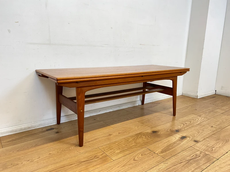 Stilvoller skandinavischer Designer Salontisch Trioh von Kai Kristiansen I auszieh- und höhenverstellbar I Teakholz I Wohnzimmertisch Couchtisch Esstisch Tisch Danish Design Mid-Century Vintage I