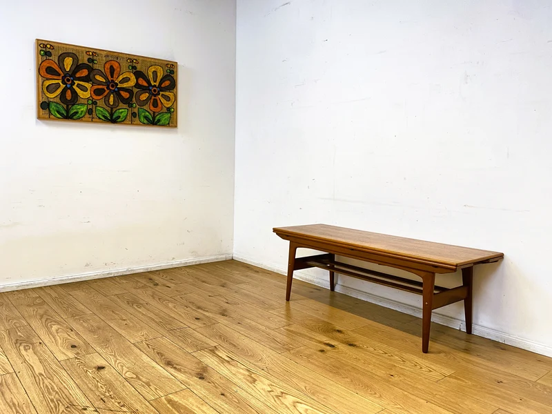 Stilvoller skandinavischer Designer Salontisch Trioh von Kai Kristiansen I auszieh- und höhenverstellbar I Teakholz I Wohnzimmertisch Couchtisch Esstisch Tisch Danish Design Mid-Century Vintage I