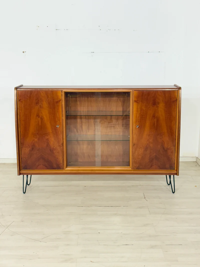 Mid-Century Highboard / Vintag Sideboard / Vitrine / Wohnzimmerschrank – 60er Jahre