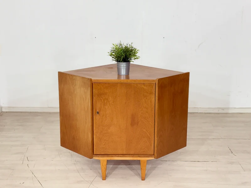 Mid-Century Eckschrank / Vintage Wohnzimmerschrank – 60er Jahre