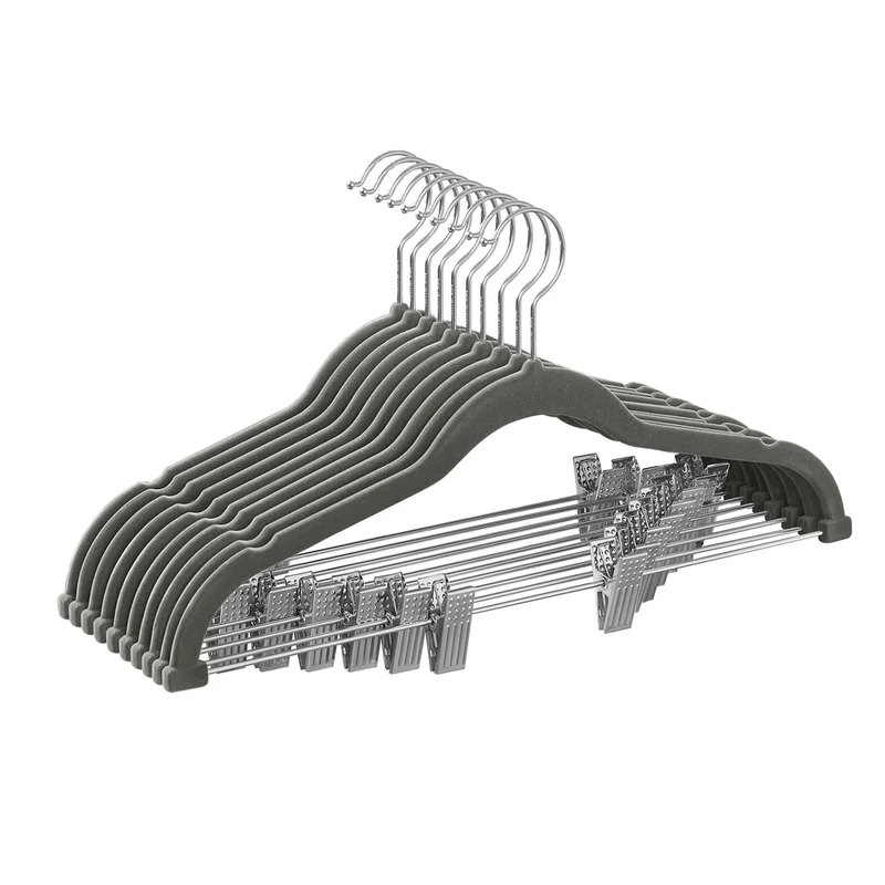 Kleiderbügel aus Samt mit verstellbaren Clips