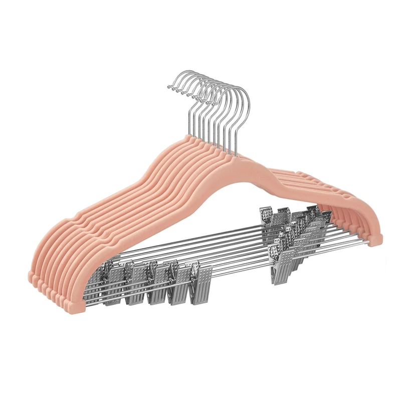 Kleiderbügel aus Samt mit verstellbaren Clips