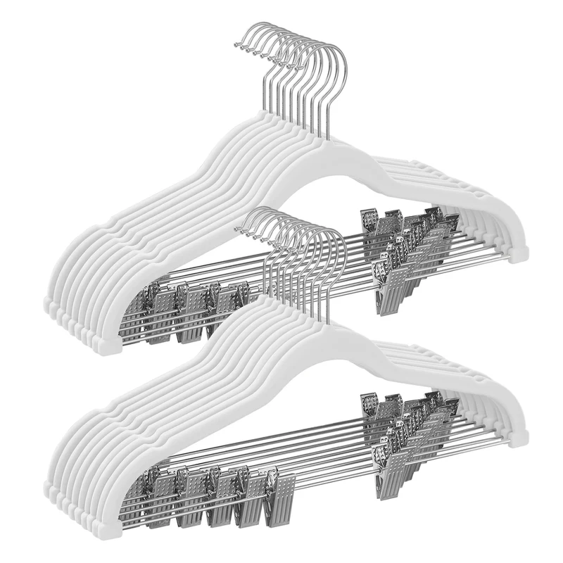 Kleiderbügel aus Samt mit verstellbaren Clips