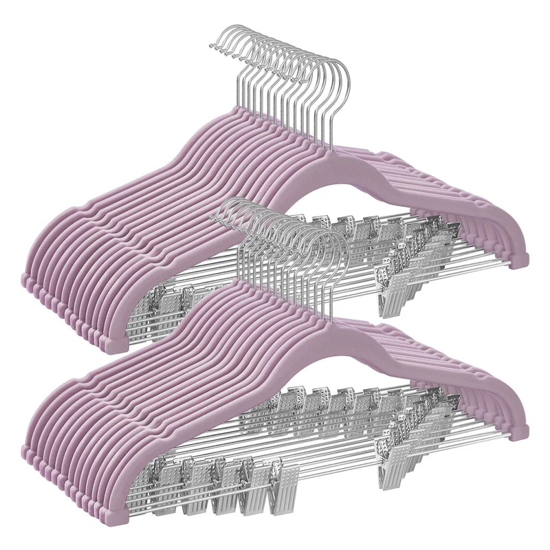 Kleiderbügel aus Samt mit verstellbaren Clips