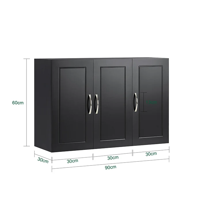 Vorverkauf | SoBuy | Hängeschrank mit 2 Türen | Wandschrank | Schwarz | FRG231-L-SCH