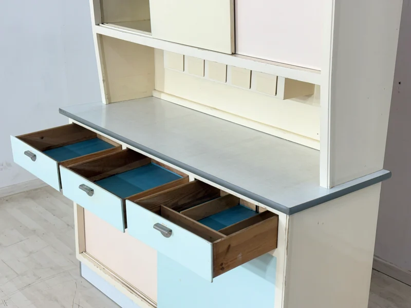 Vintage Küchenbuffet 50er/60er Jahre | Pastell-Design Küchenschrank| 2-teilig
