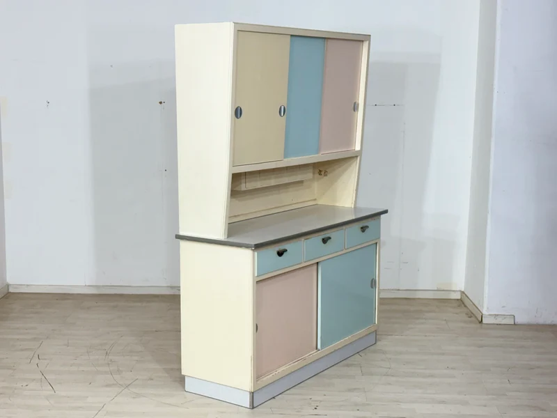 Vintage Küchenbuffet 50er/60er Jahre | Pastell-Design Küchenschrank| 2-teilig