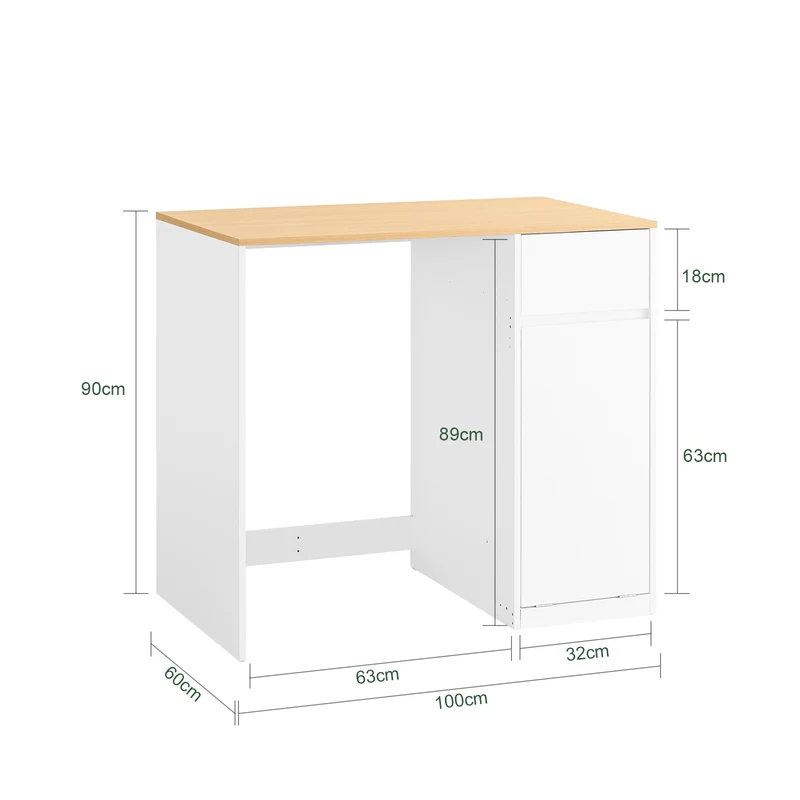 SoBuy | Waschmaschinenschrank | mit Wäschekorb & Schublade | Weiß BZR217-WN
