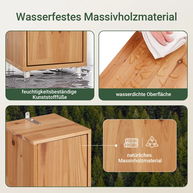 SoBuy | Bad Hochschrank | mit Verstellbare Ablagen schmal Zedernholz | 20x180x20cm | BZR34-II-SH
