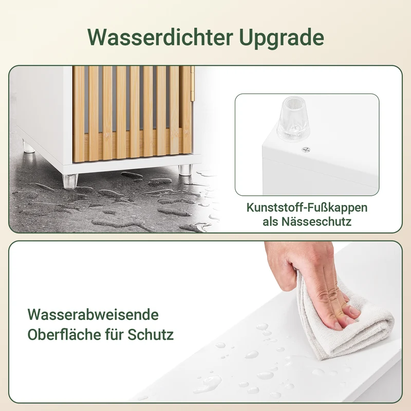 SoBuy Bad Hochschrank mit Verstellbare Ablagen | schmal Weiß 20x180x20cm BZR34-BW