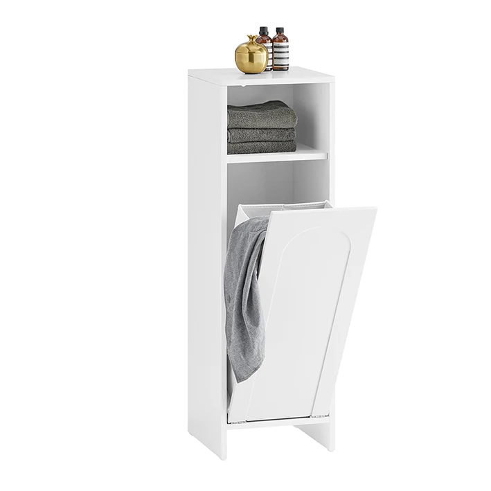 SoBuy | Wäscheschrank mit ausklappbarem Wäschesack | Wäschesammler | BZR161-W