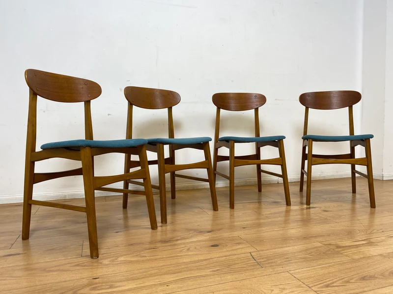 I IKEA war mal stilvoll & hochwertig I 4er Set 60er Jahre Ikea Atlas Stühle aus Teakholz I Esszimmerstühle Holzstühle Küchenstühle Chairs Skandinavisch Mid-Century Vintage I
