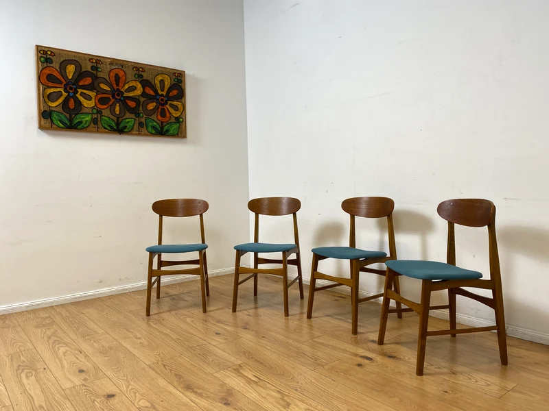 I IKEA war mal stilvoll & hochwertig I 4er Set 60er Jahre Ikea Atlas Stühle aus Teakholz I Esszimmerstühle Holzstühle Küchenstühle Chairs Skandinavisch Mid-Century Vintage I