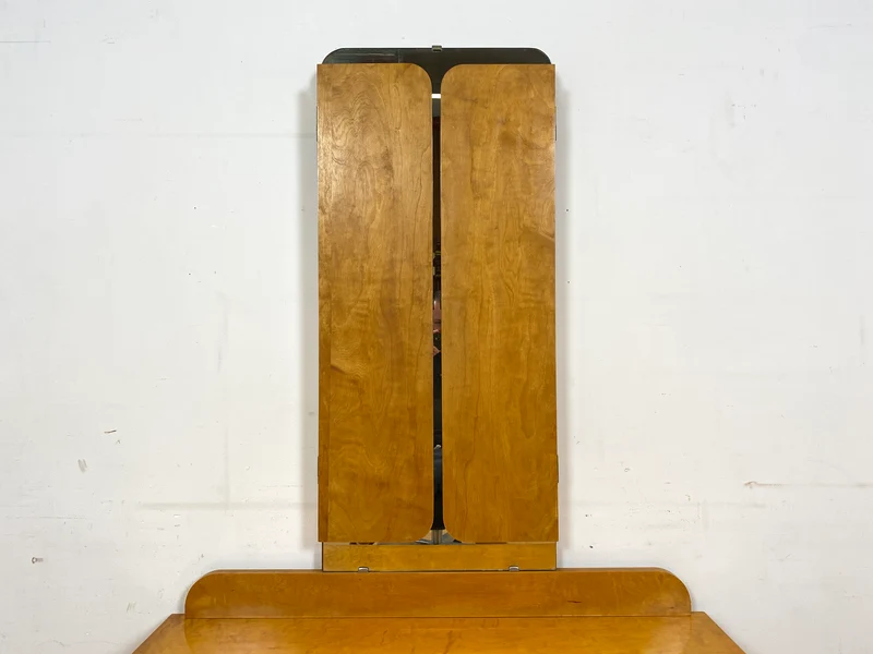 Freundliche und gut erhaltene helle Mid-Century Spiegelkommode I Vollholz furniert I Frisierkommode Schminktisch Kommode Wäschekommode Sideboard Spiegel 60er Vintage I