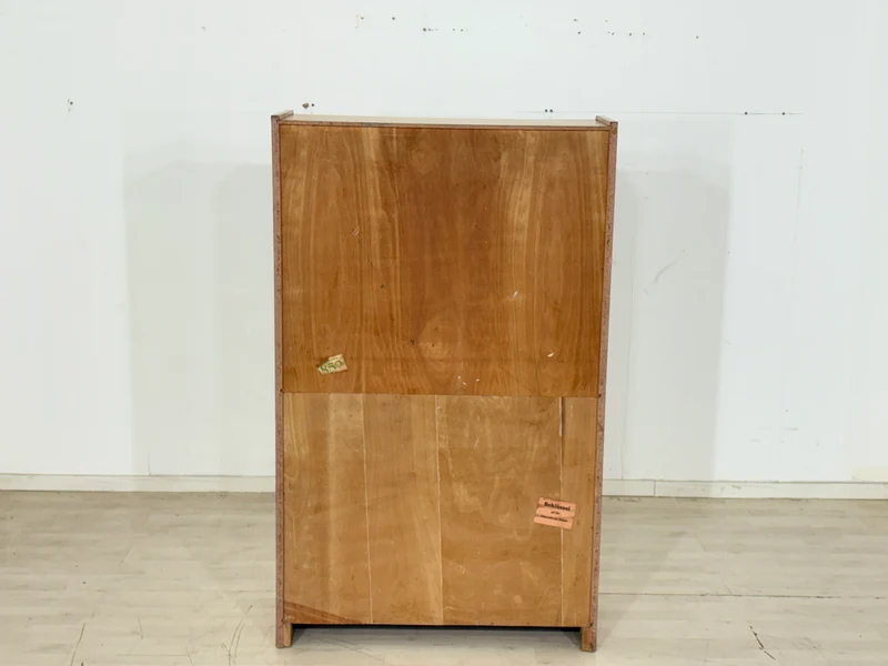 Mid-Century Vitrine / Hoher Schrank – 60er Jahre Vintage Highboard – Rüster (Ulme) Holz