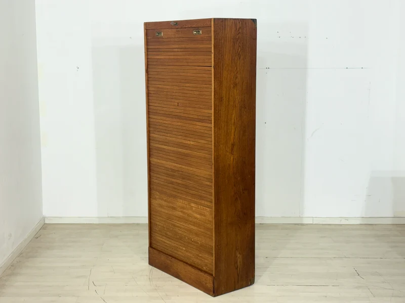 Großer 60er Jahre Rolladenschrank – Eiche – Vintage Highboard / Mid-Century Schrank