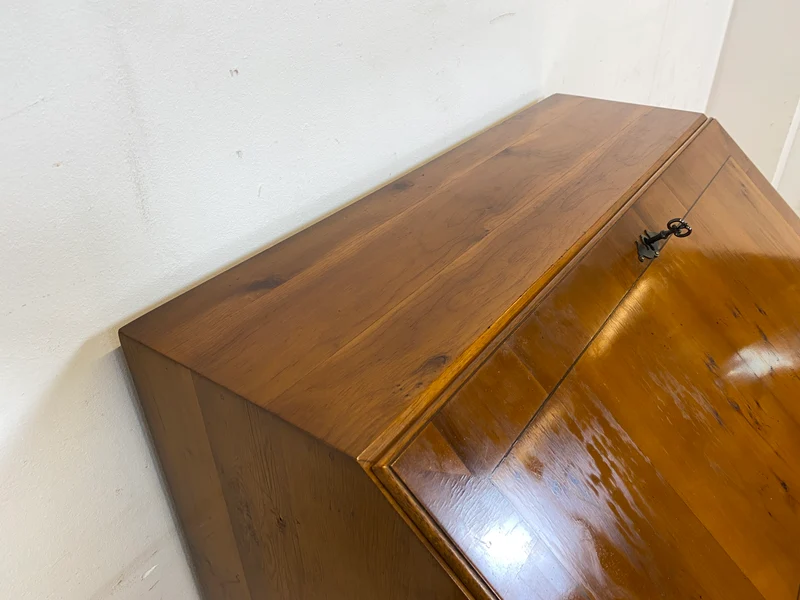 Hübscher Vintage Sekretär in englischem Stil mit stabiler Schreibklappe und Lederschreibunterlage I Schreibkommode Schreibschrank Schreibtisch Kommode Schubladenkommode Regency
