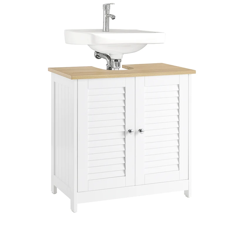 SoBuy | Waschbeckenunterschrank | Badschrank Unterschrank | Weißnatur | FRG237-WN