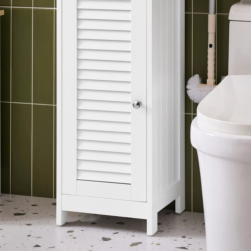 SoBuy | Badezimmer-Hochschrank | Badschrank | Badregal | Weißnatur | FRG236-WN