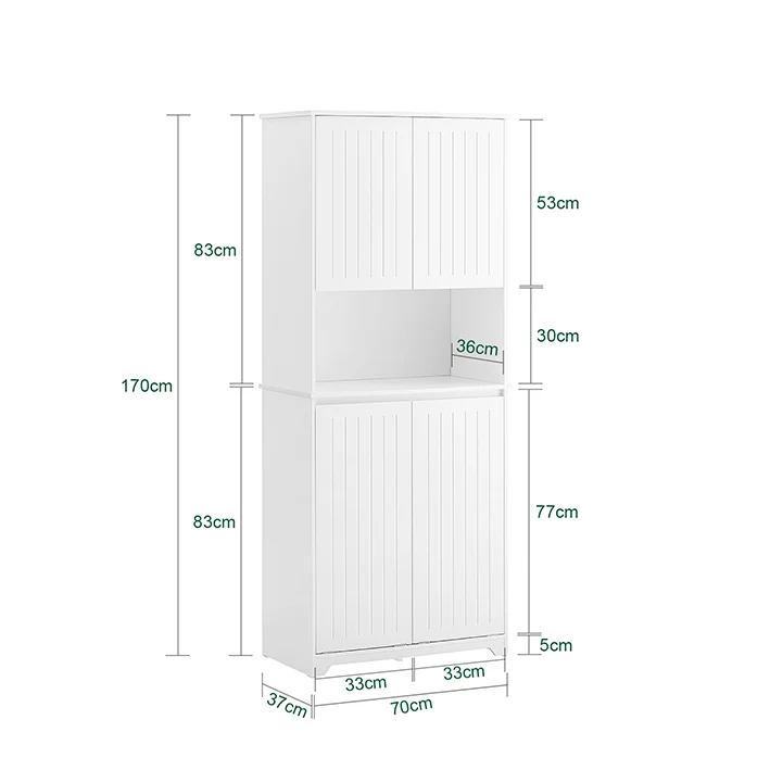 SoBuy | Hochschrank | Badschrank mit Wäschesack | Weiß | BZR150-W