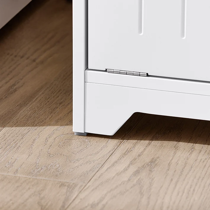 SoBuy | Hochschrank | Badschrank mit Wäschesack | Weiß | BZR150-W