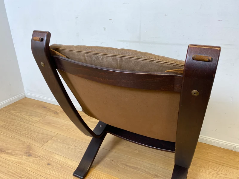 Seltener skandinavischer Designer Sessel I Focus Sling von Bramin Møbler I mit Echtleder Bezug