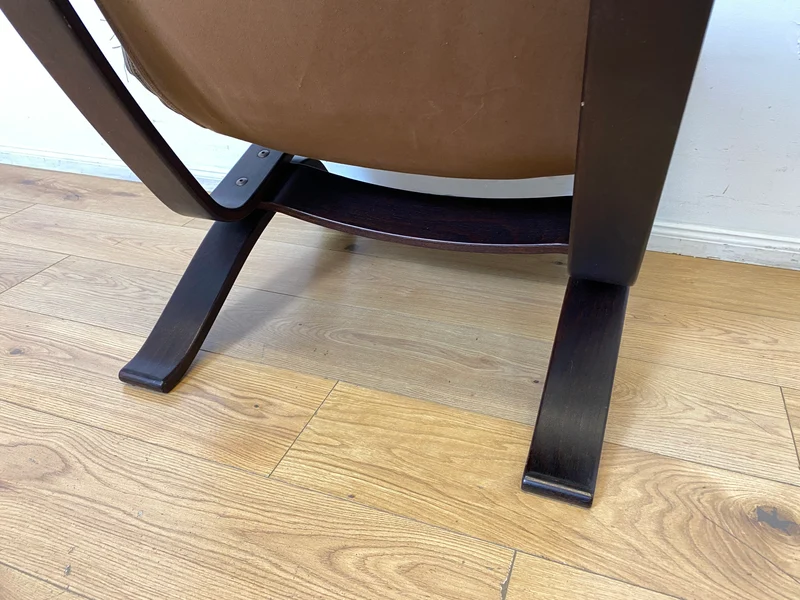 Seltener skandinavischer Designer Sessel I Focus Sling von Bramin Møbler I mit Echtleder Bezug
