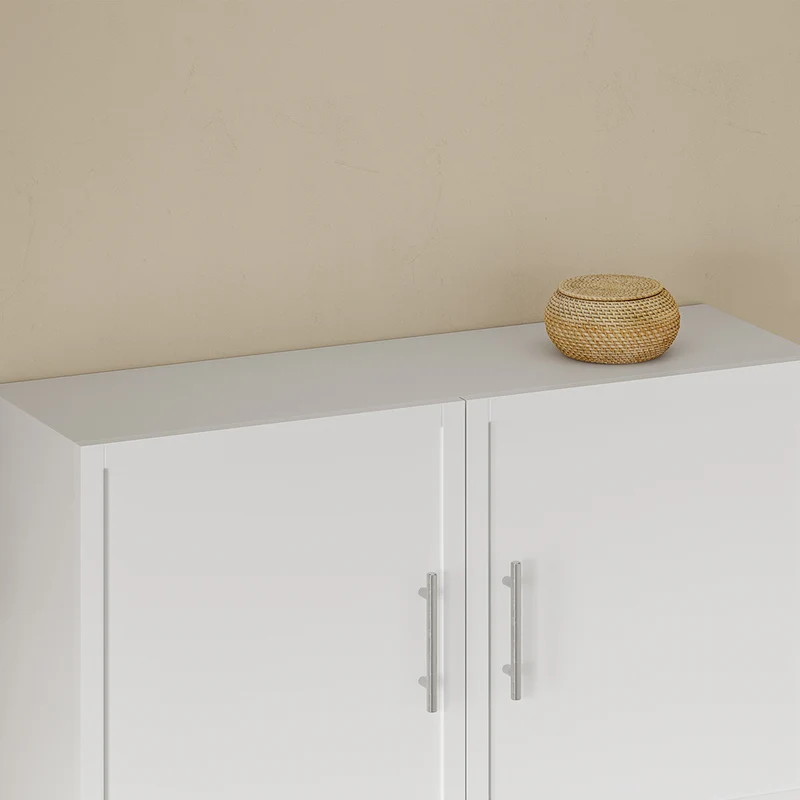 SoBuy | Hangeschrank | Wandschrank hängend mit 2 Türen | White | 90×70×28.5 cm | BZR233-W