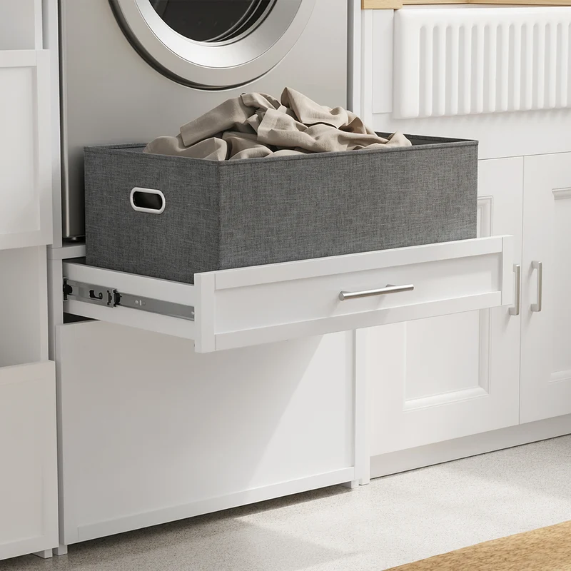 SoBuy | Waschmaschinenregal | Waschmaschinenumbauschrank mit Türen & | White | BZR230-W