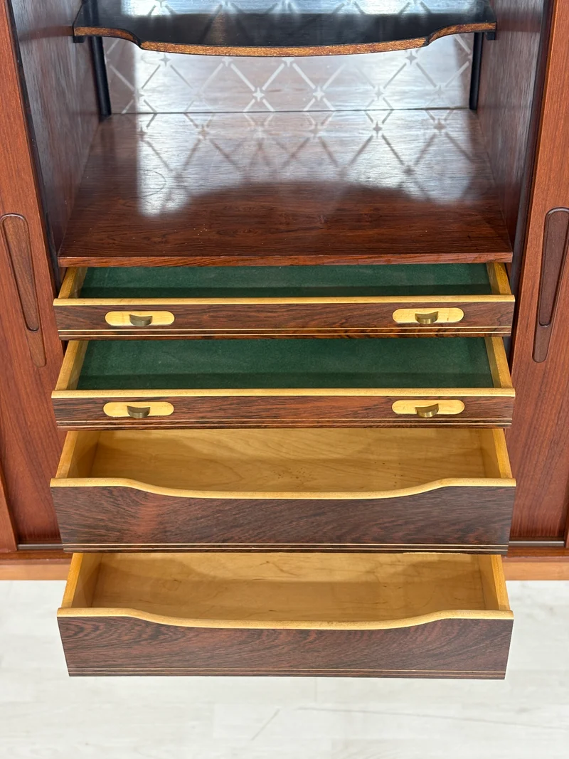 Danish Design Highboard / Teak Sideboard / Barschrank / Wohnzimmerschrank / Vintage Schrank