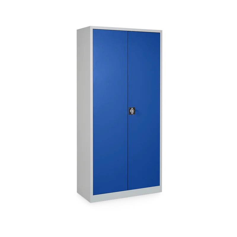 Putzmittelschrank (800 Breit) – Lichtgrau / Enzianblau