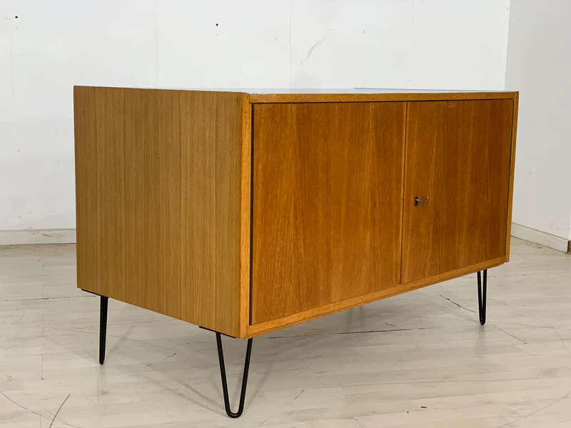 Mid Century Schrank Holz Anrichte Kommode Sideboard