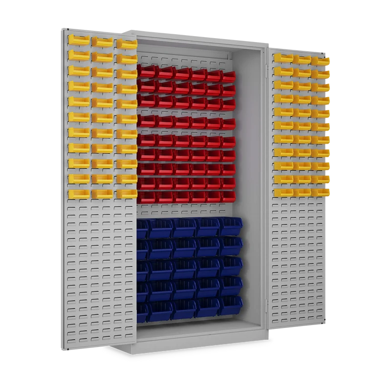Werkstattschrank mit Lochwand für Kleinteil-Boxen