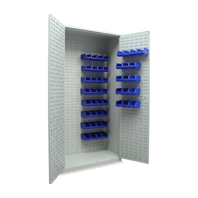 Werkstattschrank mit Lochwand für Kleinteil-Boxen