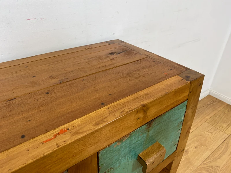 Boatwood by WMK I Hochwertige Kommode handgefertigt aus altem Bootsholz mit Schubladen I Teakholz massiv I