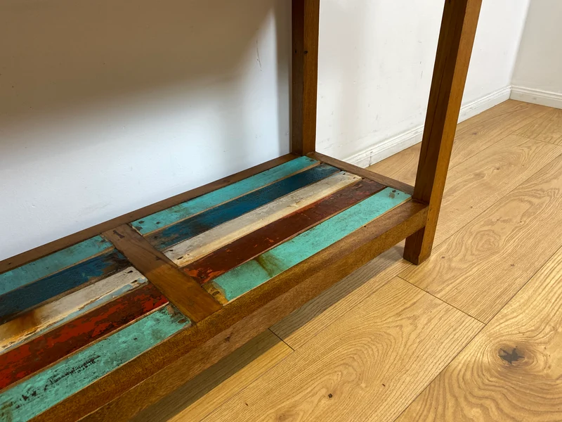 Boatwood by WMK I Einzigartiges großes und stabiles Regal handgefertigt aus altem Bootsholz I Teakholz massiv I