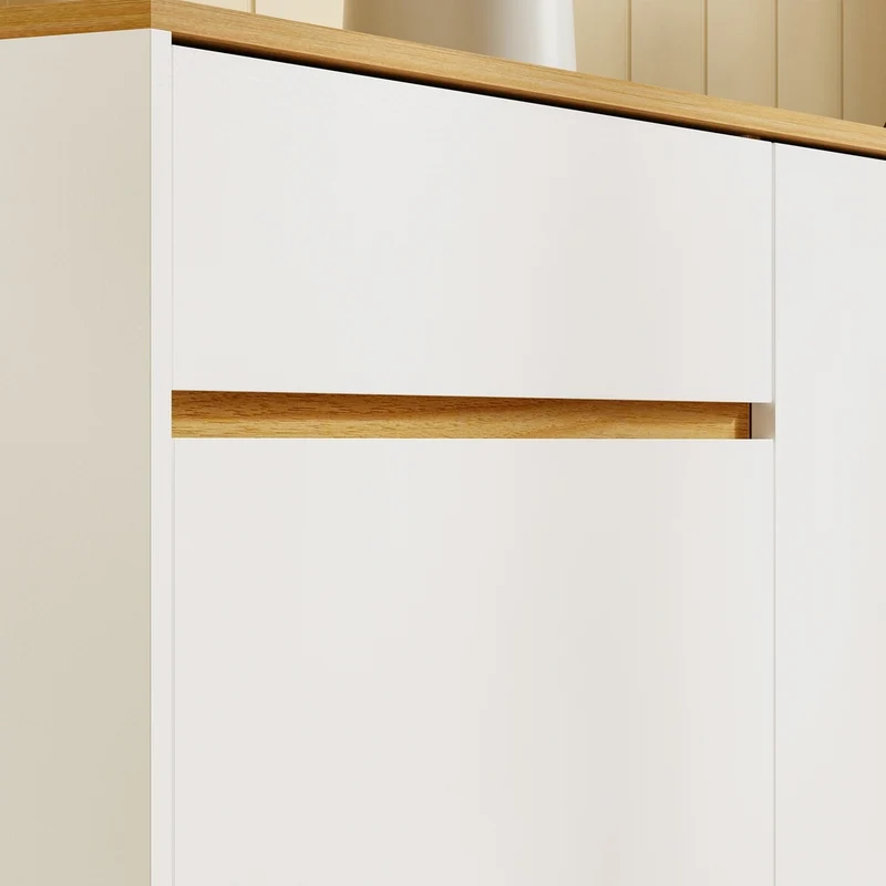 SoBuy | Küchenschränke | Küchenschrank freistehend mit Arbeitsplatte und | White | FSB111-WN