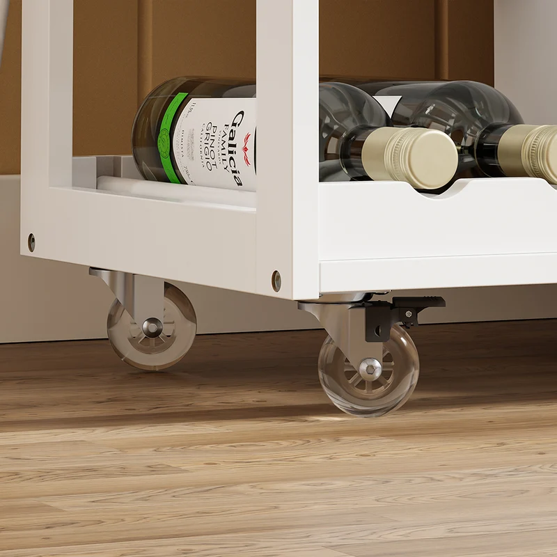 SoBuy Küchenwagen mit Steckdose Weiß mit Rollen und austauschbaren Standfüßen 75x37,6x86,5 cm FKW45-E-WN