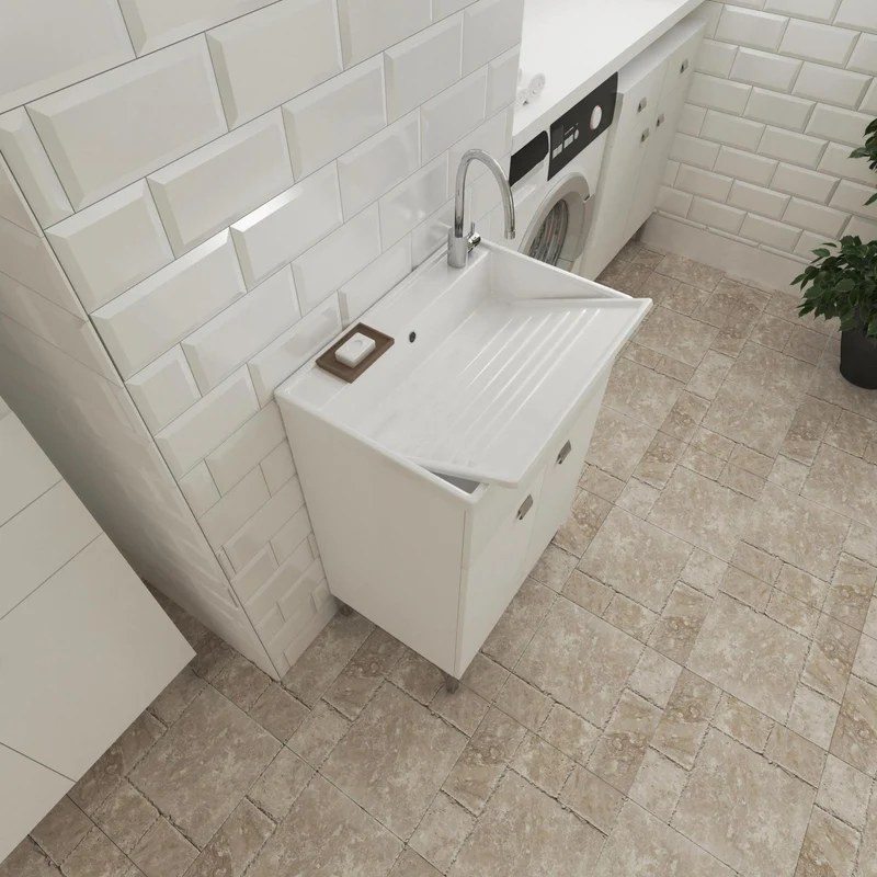 Lavatoio 2 ante da cm 50x50 colore Bianco