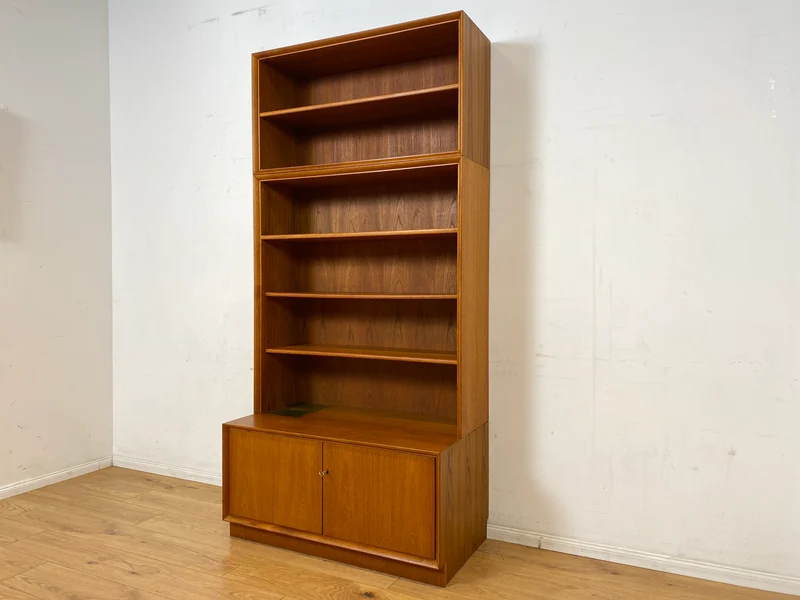 Schöner modularer Vintage Bücherschrank von Strobeck in skandinavischem Stil I Teakholz I Regal Bücherregal Holzregal Kommode Danish Design Mid-Century Vintage Teak 70er I