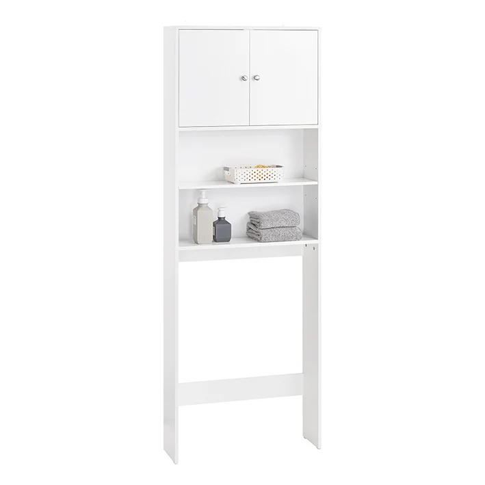 SoBuy | Waschmaschinenüberbau Toilettenregal | Waschmaschinenschrank mit Schrank | Weiß | BZR165-W