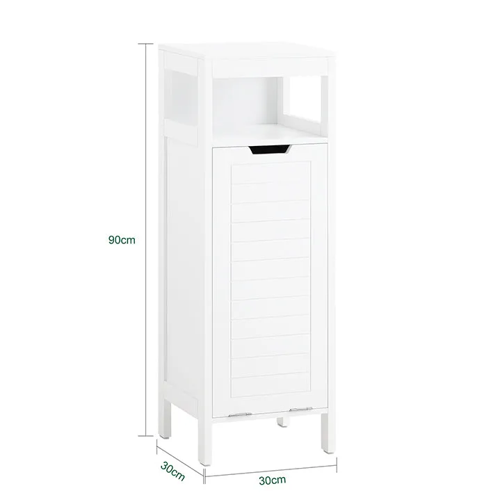 SoBuy | Wäscheschrank | mit ausklappbarem Wäschesack | Wäschesammler | Badschrank | Weiß | BZR122-W