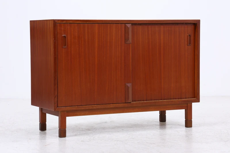 Vintage Mahagoni Kommode | 2 Schiebetüren | Mid Century
