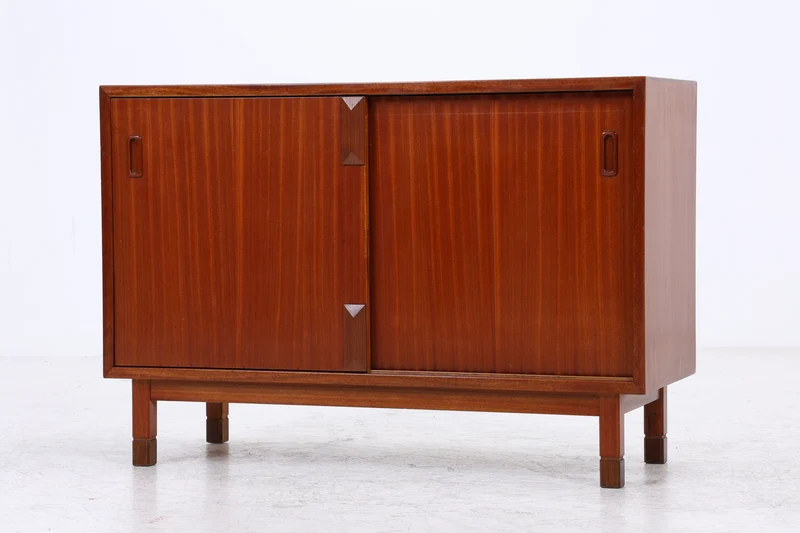 Vintage Mahagoni Kommode | 2 Schiebetüren | Mid Century