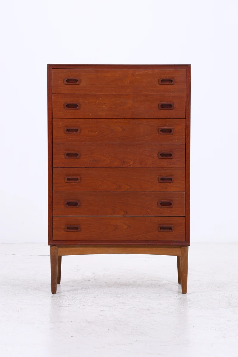 Vintage Teak Tallboy | Mid Century Kommode | 7 Schubladen