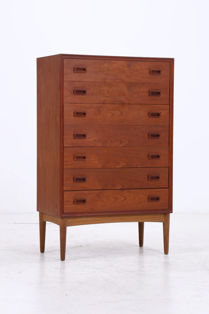 Vintage Teak Tallboy | Mid Century Kommode | 7 Schubladen
