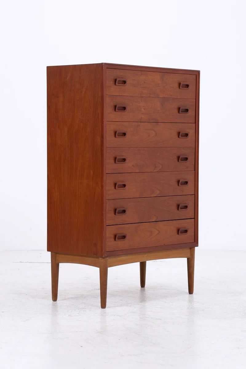 Vintage Teak Tallboy | Mid Century Kommode | 7 Schubladen