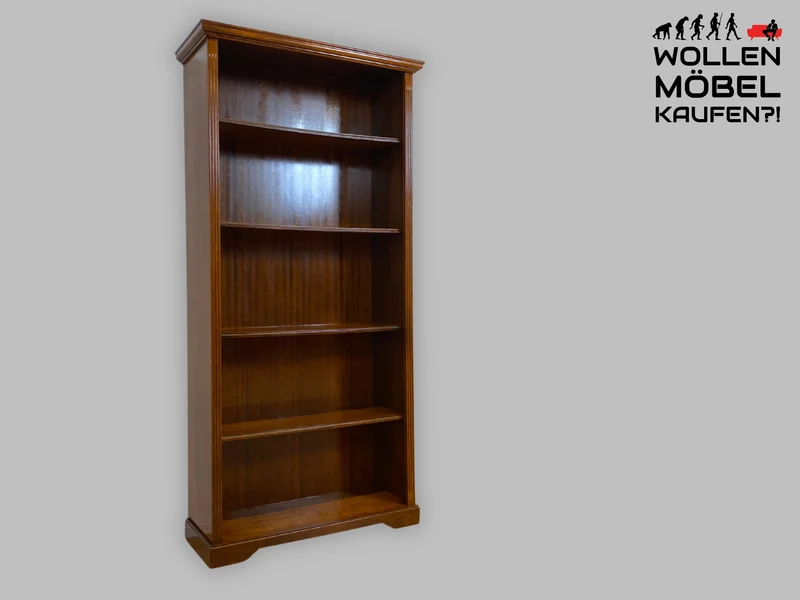 Elegantes und sehr gut erhaltenes Vintage Regal in englischem Stil mit verstellbaren Regalböden I Bücherregal Bücherschrank Holzregal Bookshelf Stilmöbel Regency I