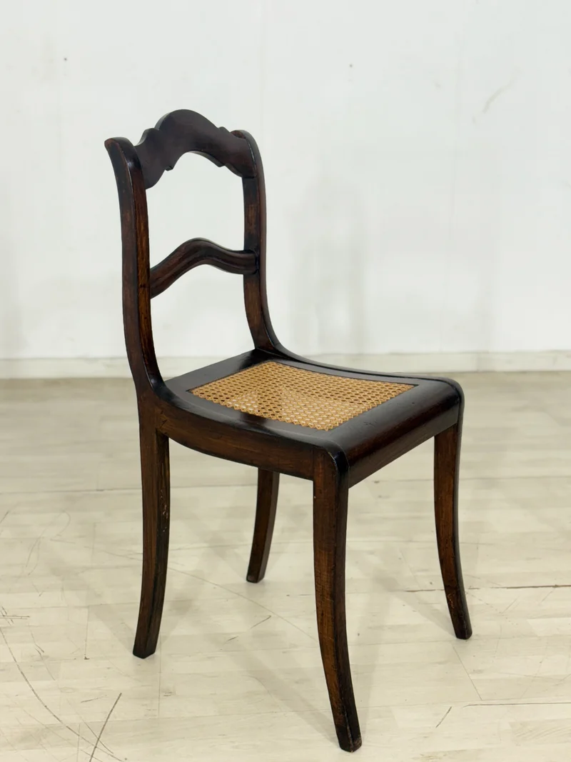 2x Sehr schöne Biedermeier Stühle Esszimmerstühle Wiener Korbgeflochten Stuhl Antik um 1880